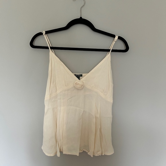 Cream Cami Top with Flower - Picture 1 of 4